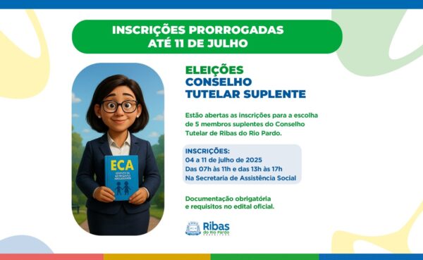 Inscrições para Conselho Tutelar Suplente são prorrogadas até 11 de julho